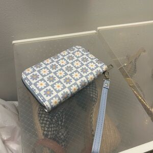 Sunflower Checkered Wallet with Wrist Strap